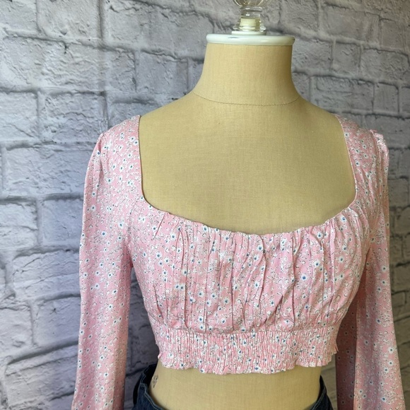 Princess Polly Pink Floral Crop Top - Picture 1 of 16